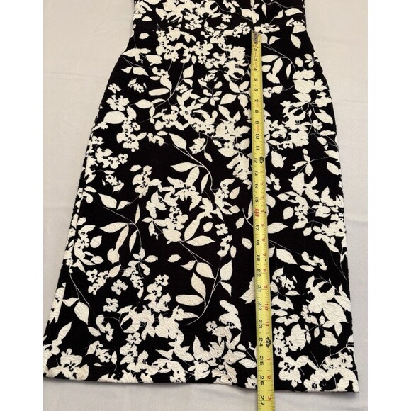 MAGGY LONDON Sheath Dress Size 8 Black White Floral Knee Length Sleeveless NWT - Picture 13 of 16